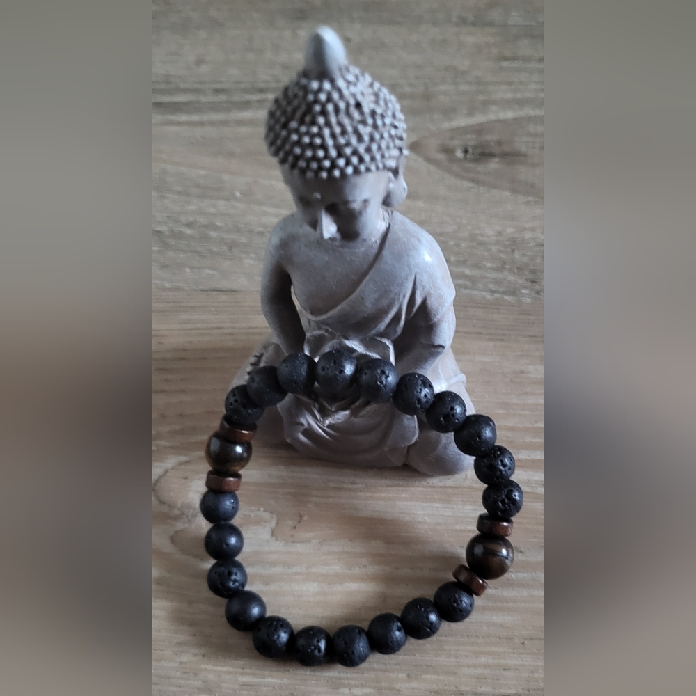 Lava Stone & Tiger’s Eye Bracelet 🐅